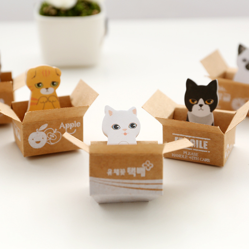 Ketibaan Baru Anak Kecil Mini Pet Pet Sticky Note Berbentuk Kustom 3D Cute Carbon Notepad Sticky Container Notepad